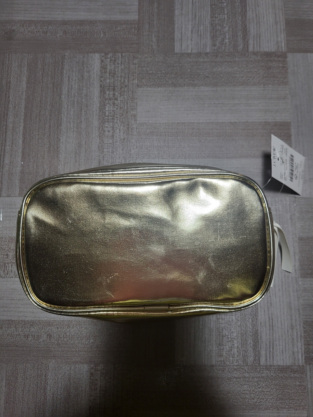 J. Crew Factory Metallic Gold Cosmetic Bag